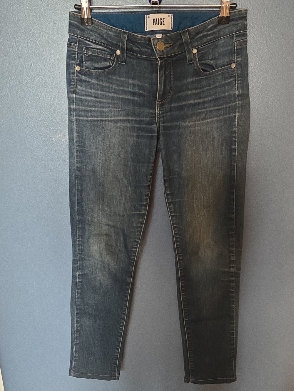 PAIGE Women's Faded Mid-Blue Skinny Jeans